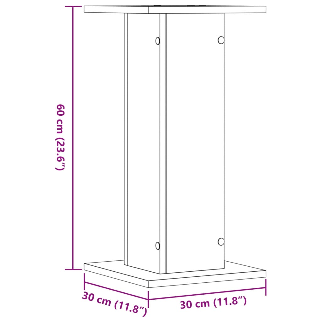 plantestativer 2 stk. 30x30x60 cm konstrueret træ grå sonoma-eg