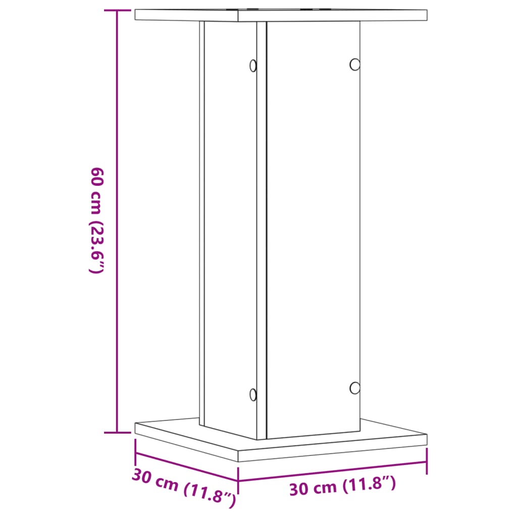 plantestativer 2 stk. 30x30x60 cm konstrueret træ egetræsfarve