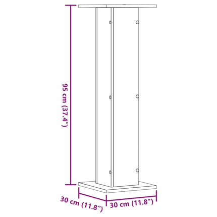 plantestativer 2 stk. 30x30x95 cm konstrueret træ sonoma-eg