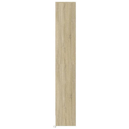 skab med LED-lys 69x32,5x200 cm konstrueret træ sonoma-eg