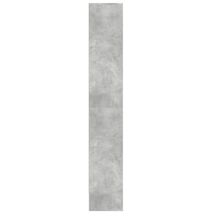 skab med LED-lys 69x32,5x200 cm konstrueret træ betongrå