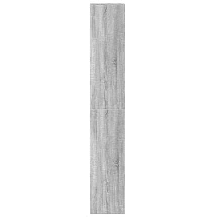 skab med LED-lys 69x32,5x200 cm konstrueret træ grå sonoma-eg