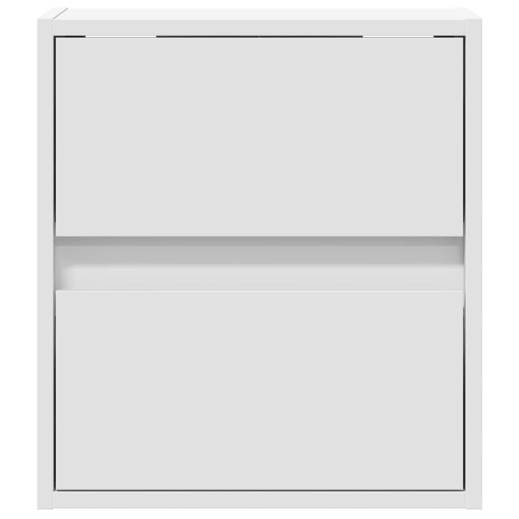 væghængte sengeborde 2 stk. med LED-lys hvid