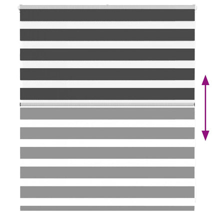 zebragardin sort 125x100 cm stofbredde 120,9 cm polyester