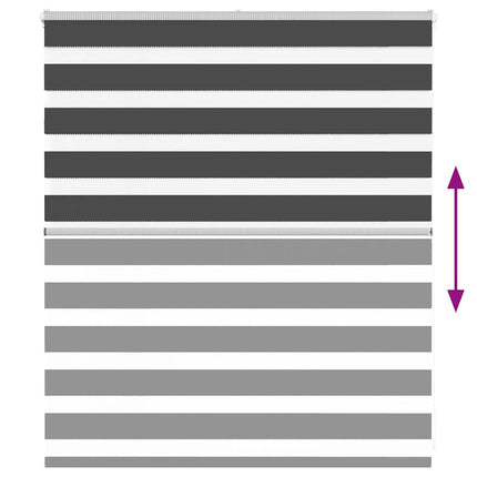 zebragardin 135x100 cm stofbredde 130,9 cm polyester sort