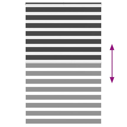zebragardin sort 150x200 cm stofbredde 145,9 cm polyester