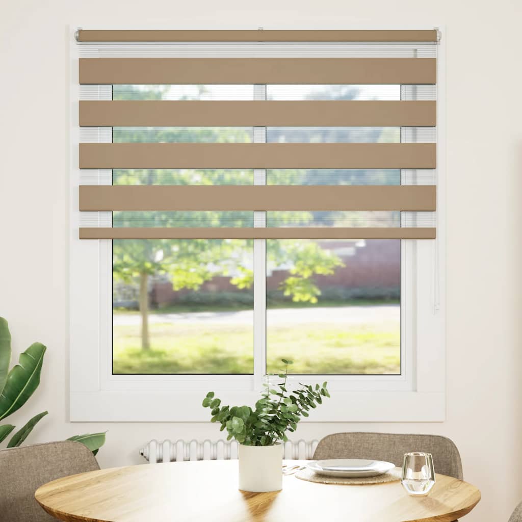 zebragardin sandbrun 130x100 cm stofbredde 125,9 cm polyester