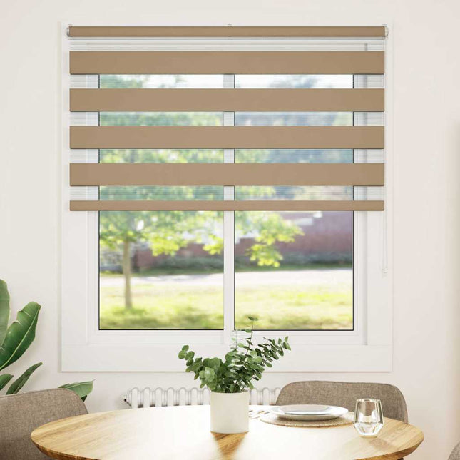 zebragardin sandbrun 135x150 cm stofbredde 130,9 cm polyester