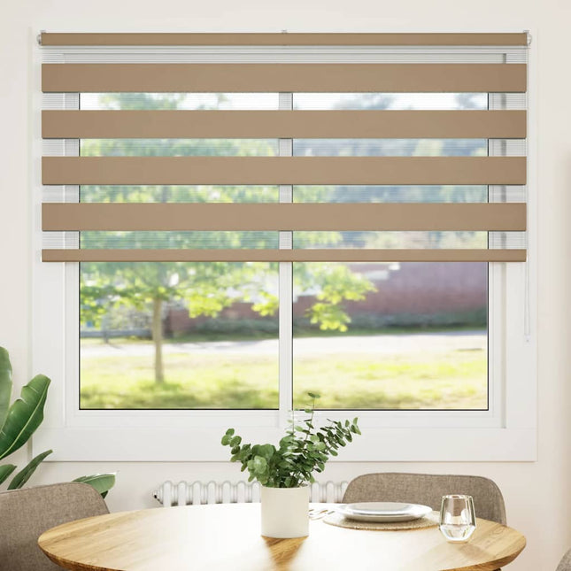 zebragardin sandbrun 155x150 cm stofbredde 150,9 cm polyester