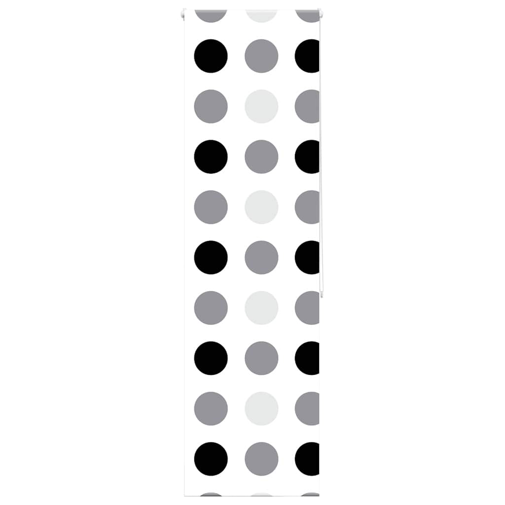 Bruserullegardin 60×240 cm - stofbredde 56 cm, cirkelmønster