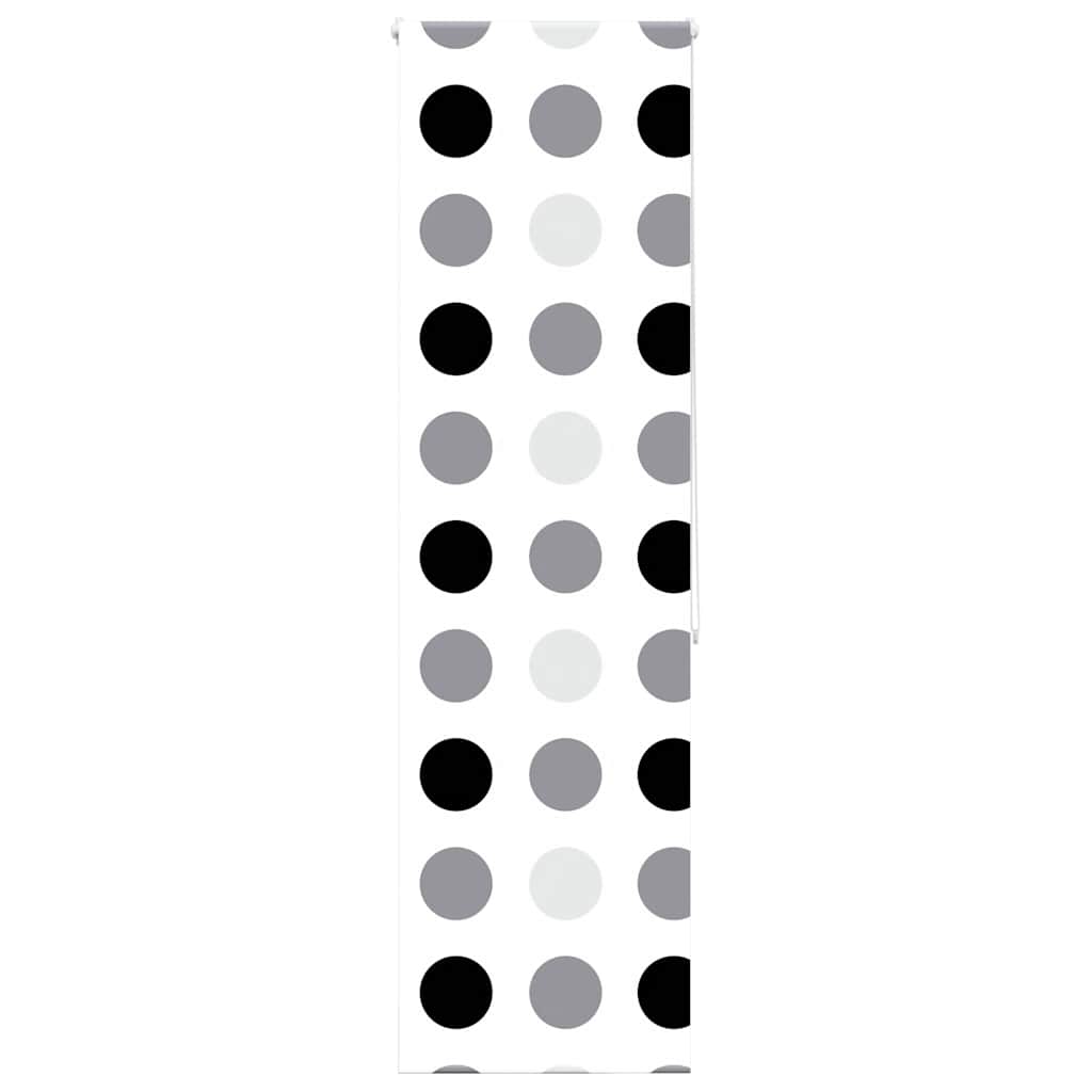 Bruserullegardin 70×240 cm - stofbredde 66 cm, cirkelmønster