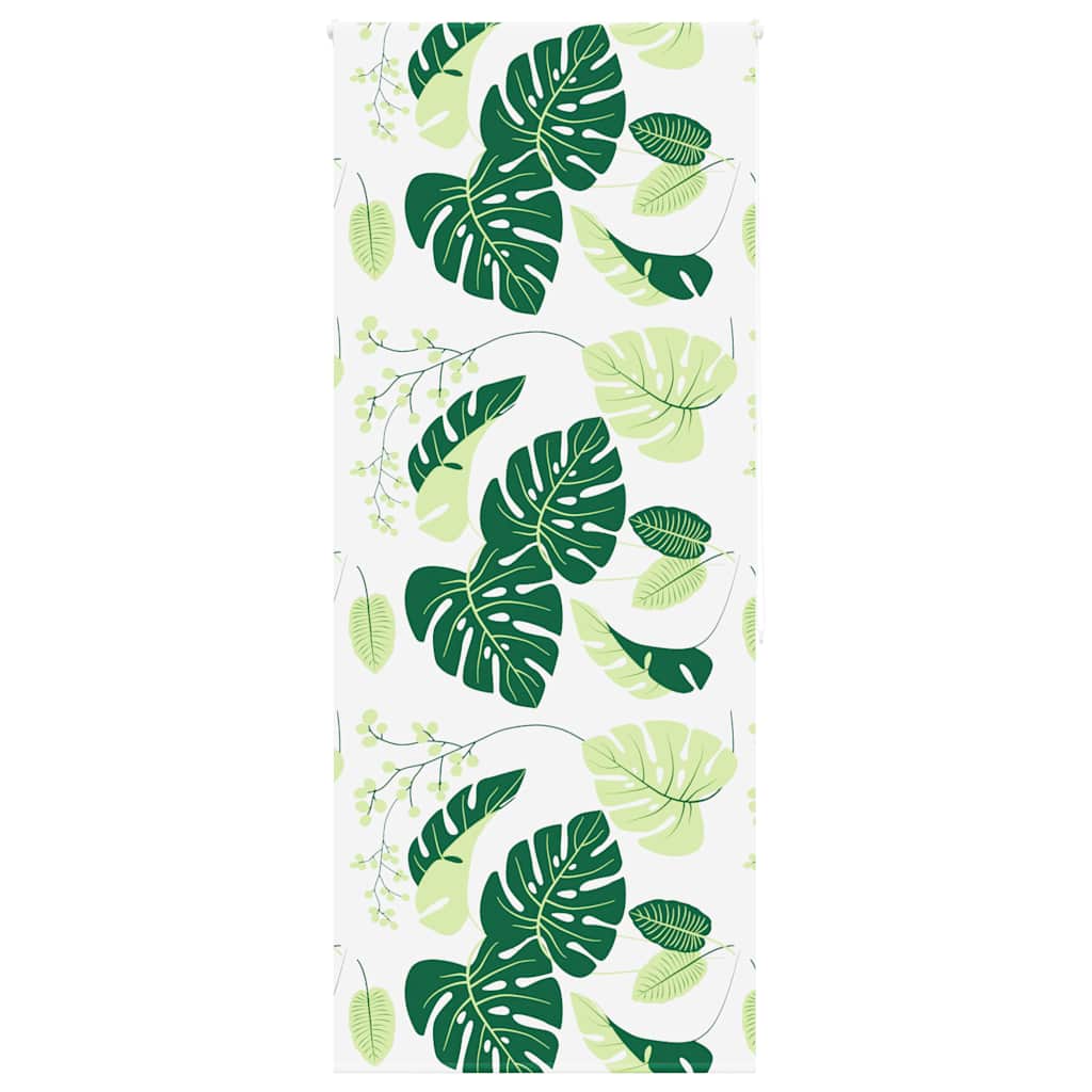 Bruserullegardin Stofbredde 66 Cm Grønne Blade - uden kassette / 100 x 240 cm