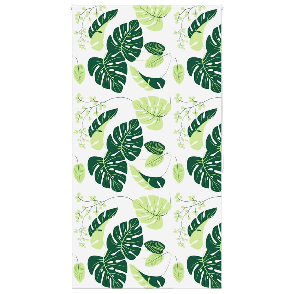 Bruserullegardin Stofbredde 66 Cm Grønne Blade - uden kassette / 130 x 240 cm