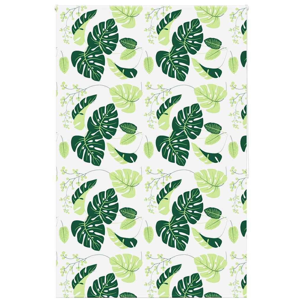 Bruserullegardin Stofbredde 66 Cm Grønne Blade - uden kassette / 150 x 240 cm