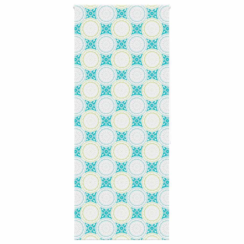 Bruserullegardin 90×240 cm - stofbredde 86 cm, ornamentmønster