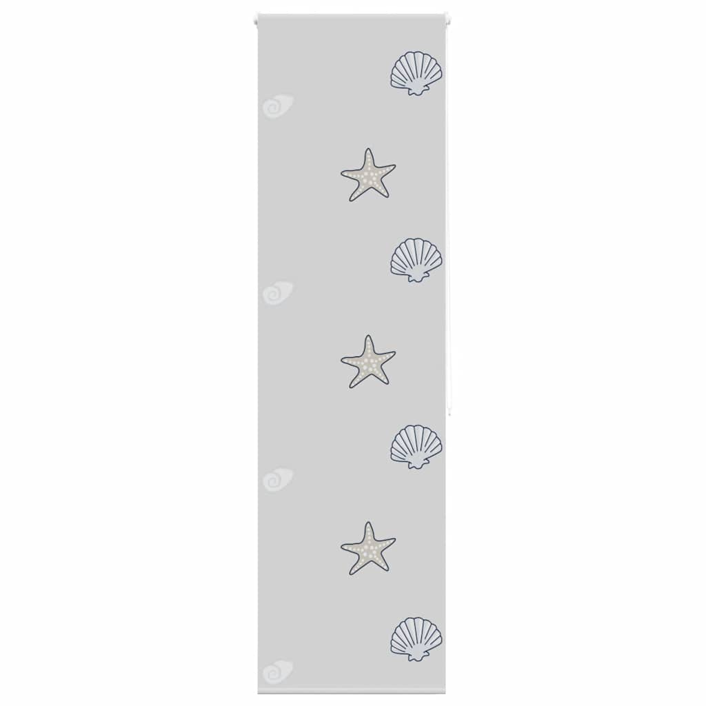 Bruserullegardin 70×240 cm - stofbredde 66 cm, søstjerne-mønster