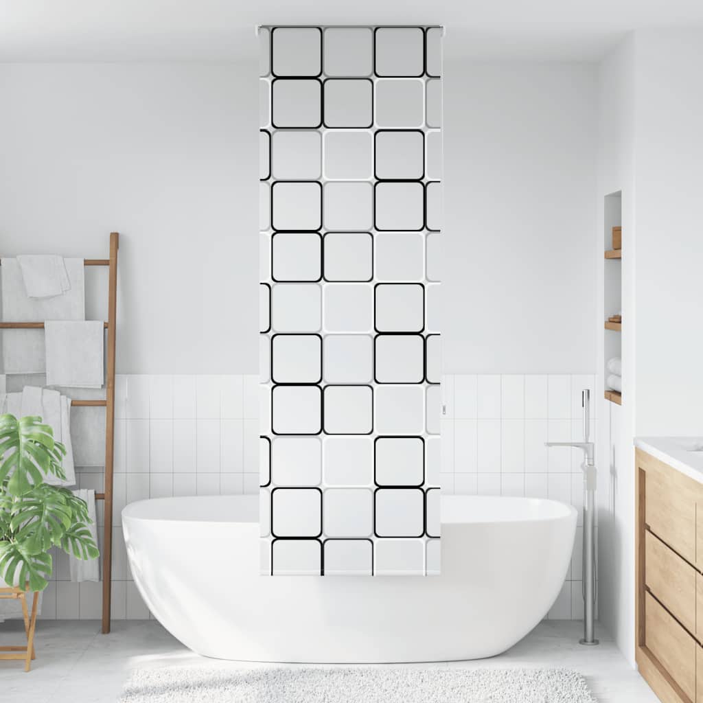 Bruserullegardin 60×240 cm - stofbredde 56 cm, firkantet mønster