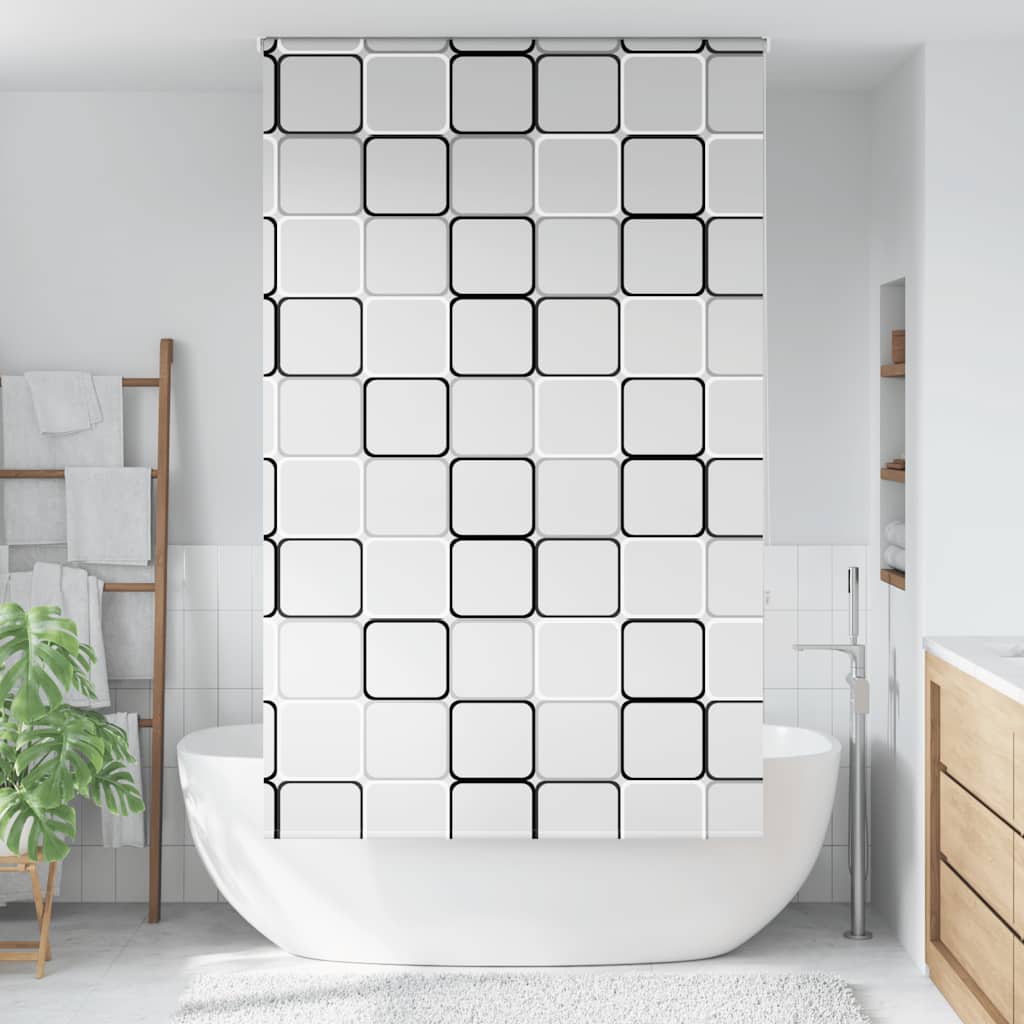 Bruserullegardin 120×240 cm - stofbredde 116 cm, firkantet mønster