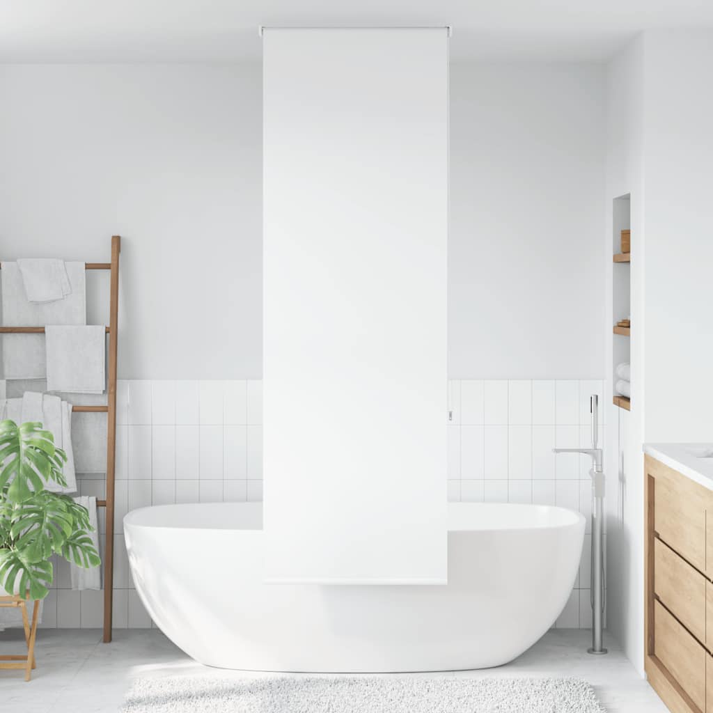 Bruserullegardin 70×240 cm - stofbredde 66 cm, hvid PEVA