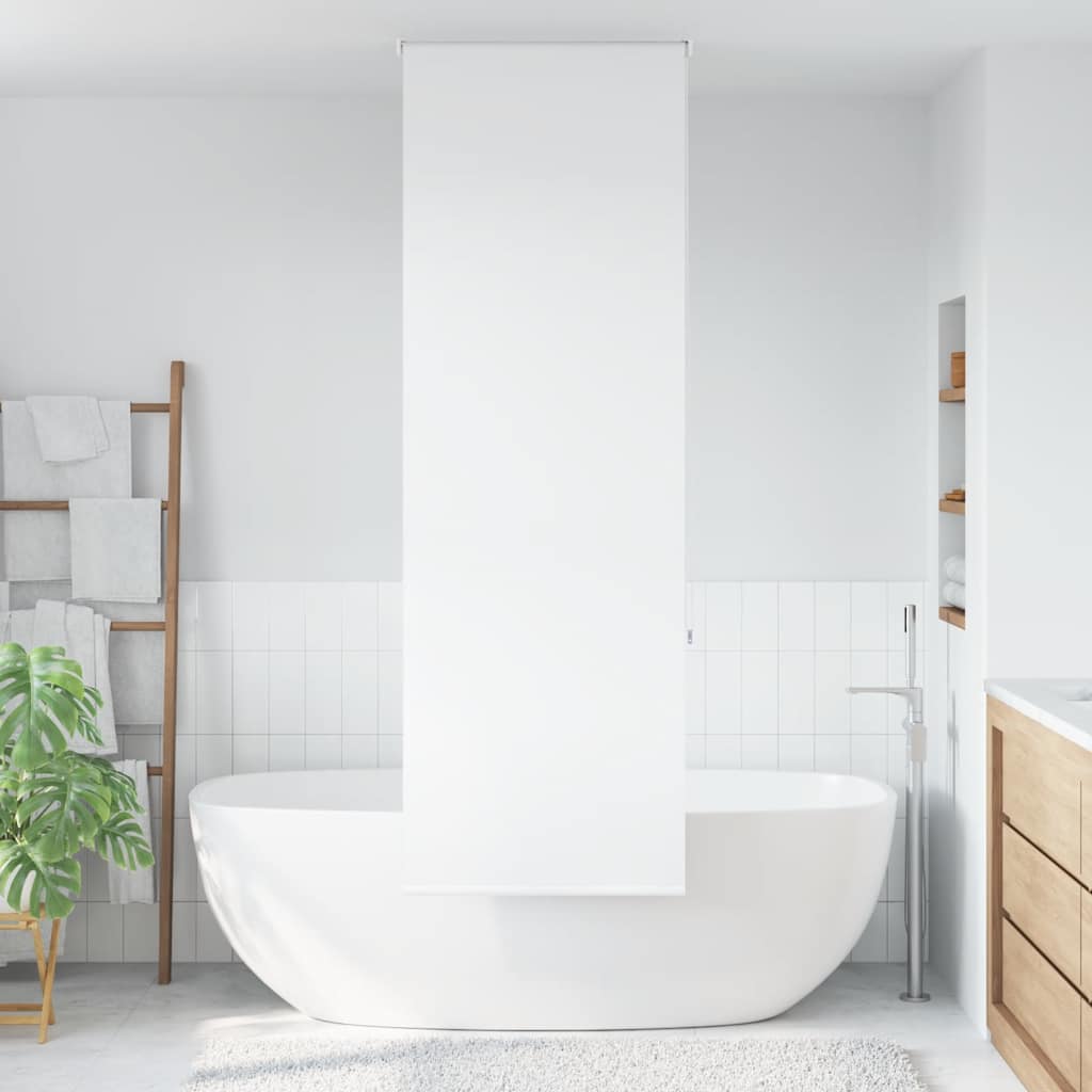 Bruserullegardin 80×240 cm - hvid, PEVA (stofbredde 76 cm)