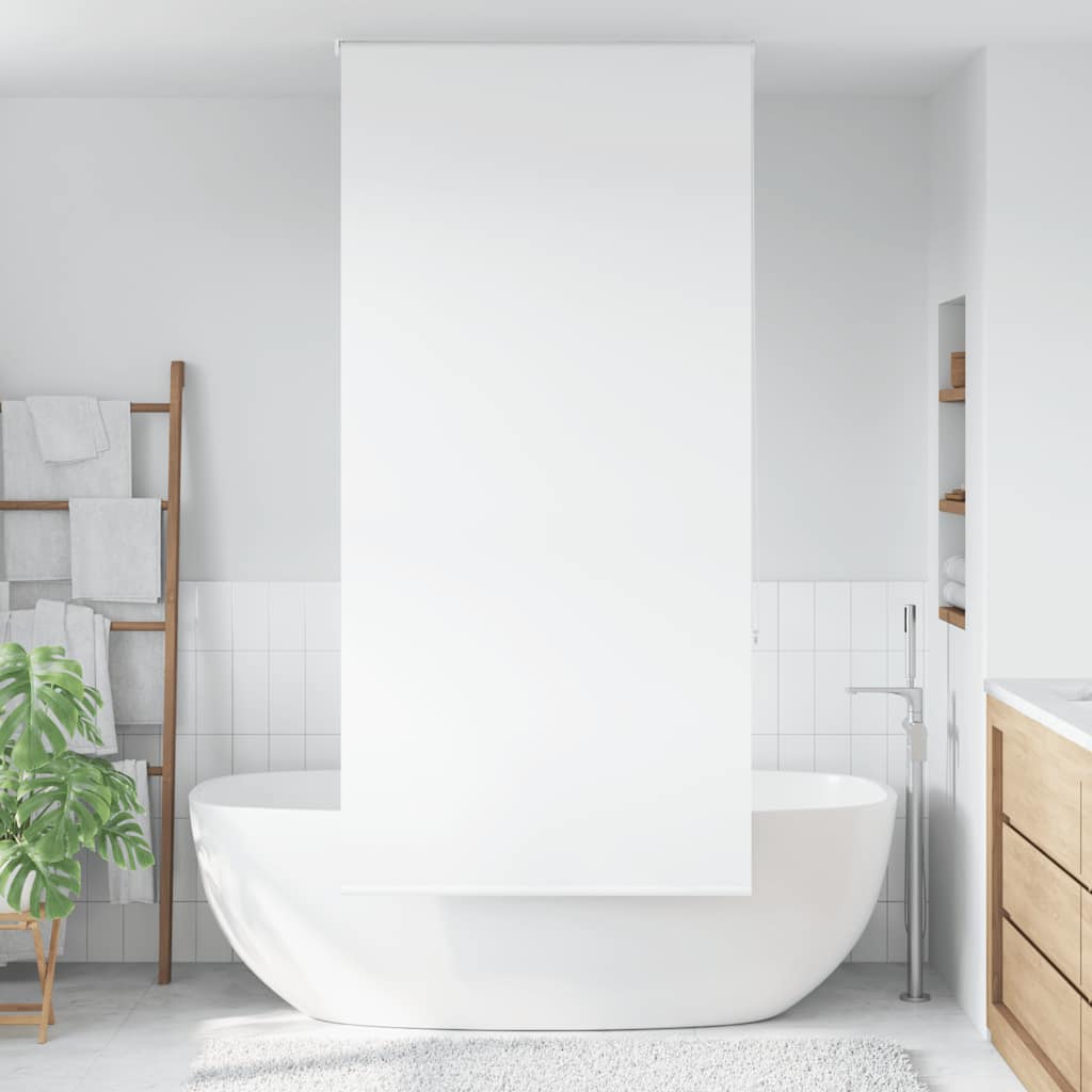 Bruserullegardin 100 × 240 cm - hvid PEVA, stofbredde 96 cm