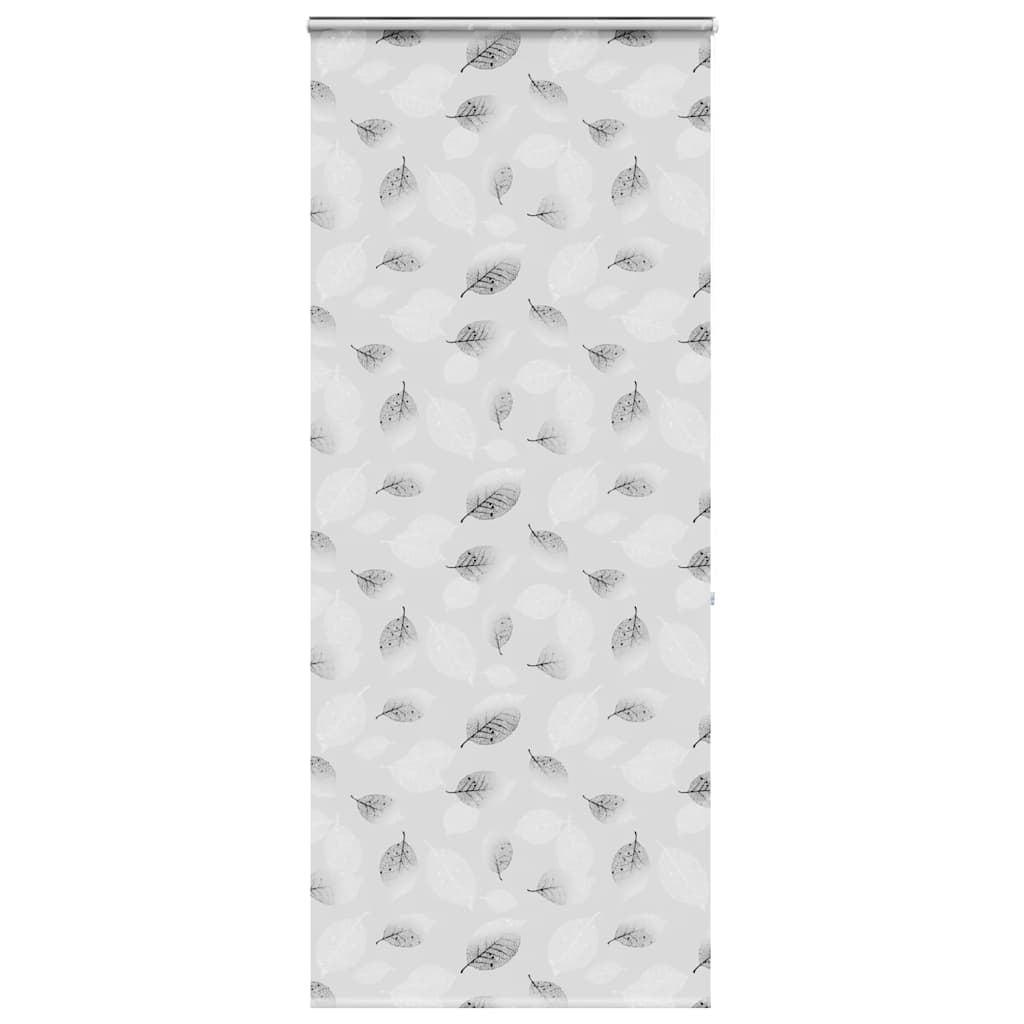 Bruserullegardin med kassette 90×240 cm - stofbredde 86 cm, bladmønster