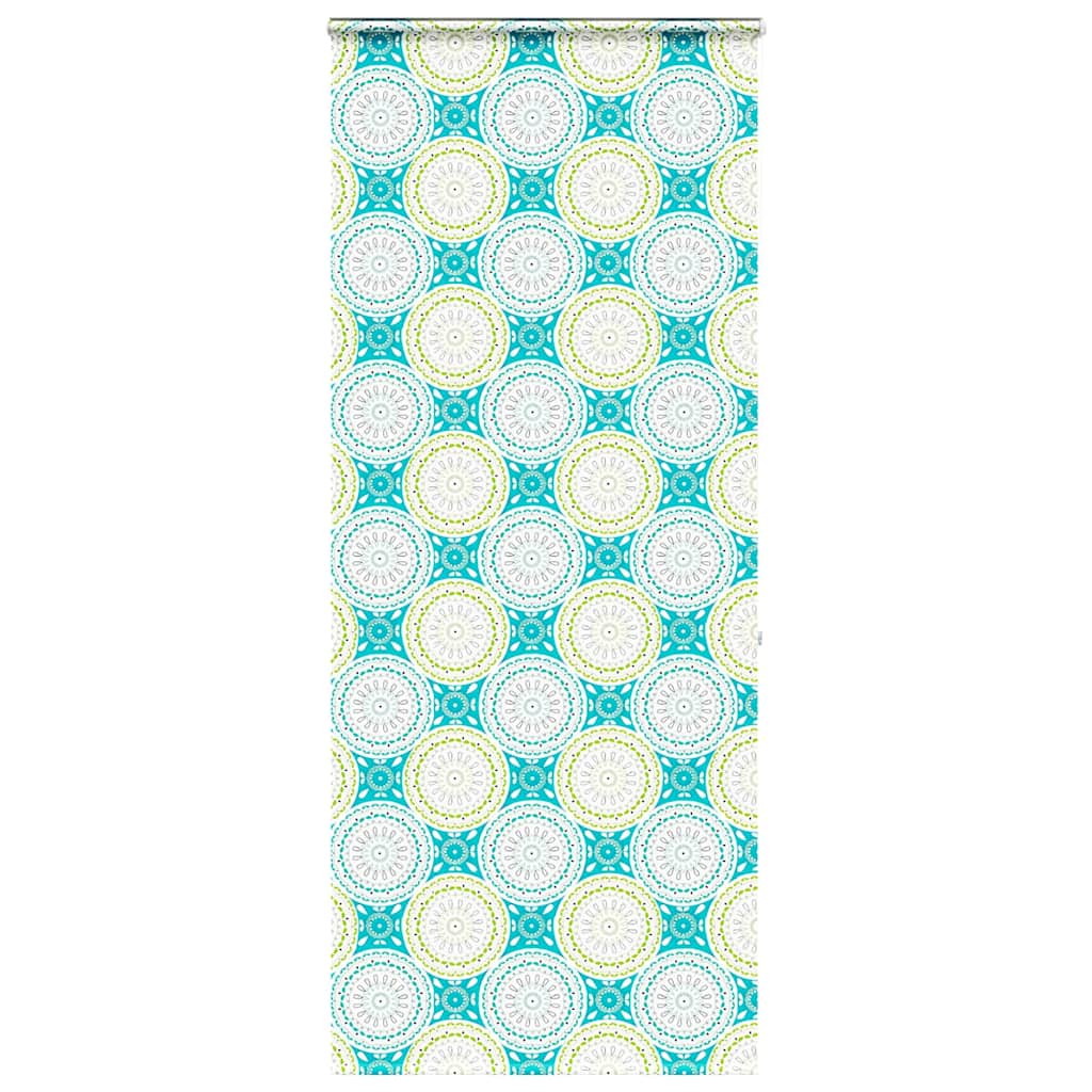 Bruserullegardin med kassette 110×240 cm - stofbredde 106 cm, ornamentmønster