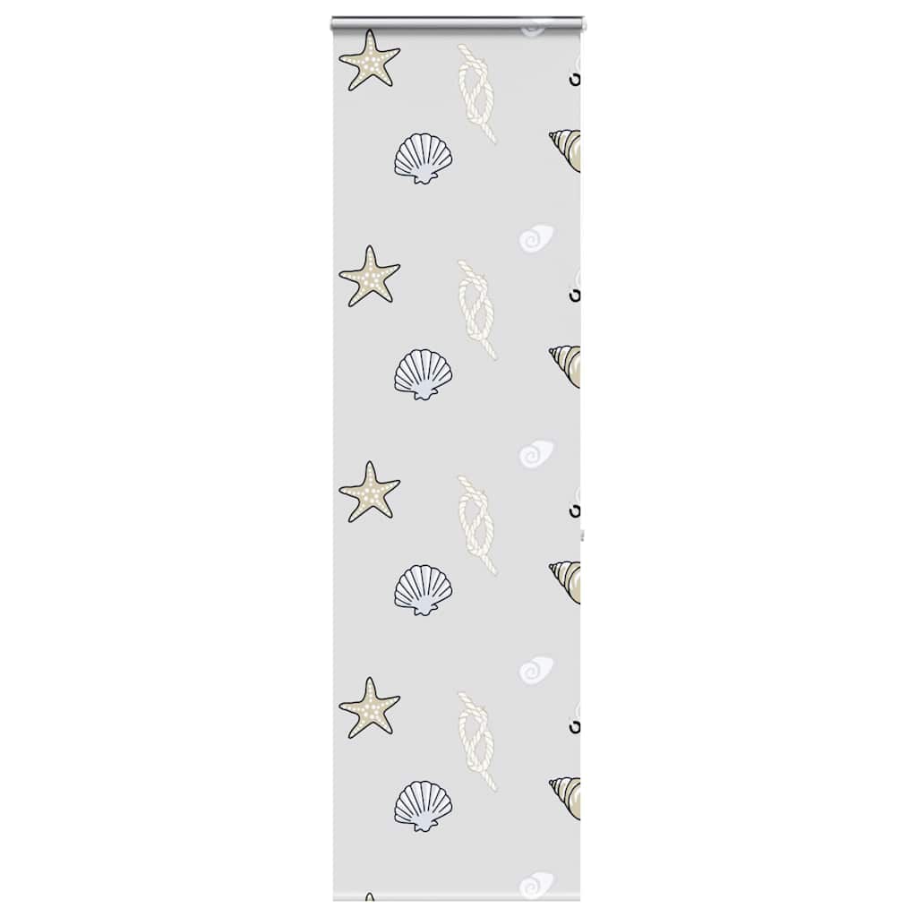 Bruserullegardin med kassette 60×240 cm - stofbredde 56 cm, søstjernemotiv