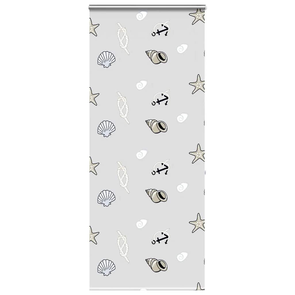 Bruserullegardin med kassette 90×240 cm - stofbredde 86 cm, PEVA, søstjerne-motiv