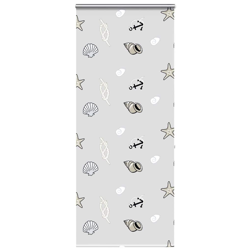 Bruserullegardin med kassette 100×240 cm - stofbredde 96 cm, PEVA, søstjerne-motiv