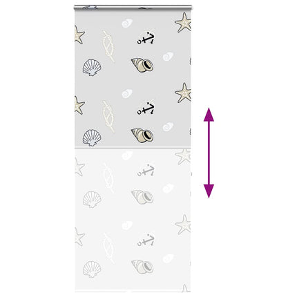 Bruserullegardin med kassette 110x240 cm Stofbredde 106 cm