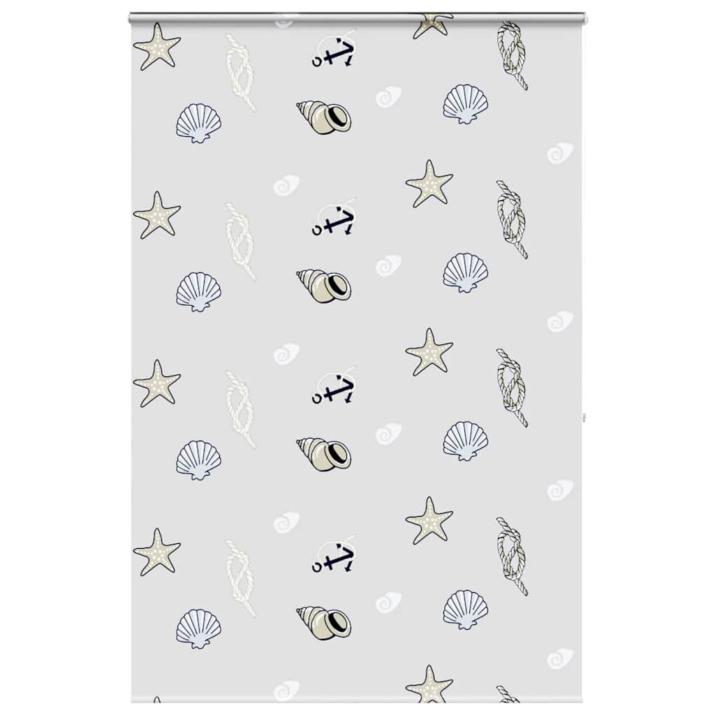 Bruserullegardin med kassette 150×240 cm - stofbredde 146 cm, PEVA, søstjerne-motiv