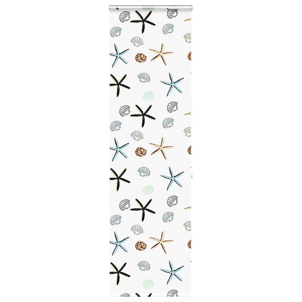 Bruserullegardin med kassette 80×240 cm - stofbredde 76 cm, muslingemønster