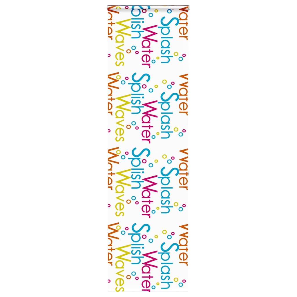 Bruserullegardin med kassette 80×240 cm - stofbredde 76 cm, PEVA, “Splash/Water/Waves”-mønster
