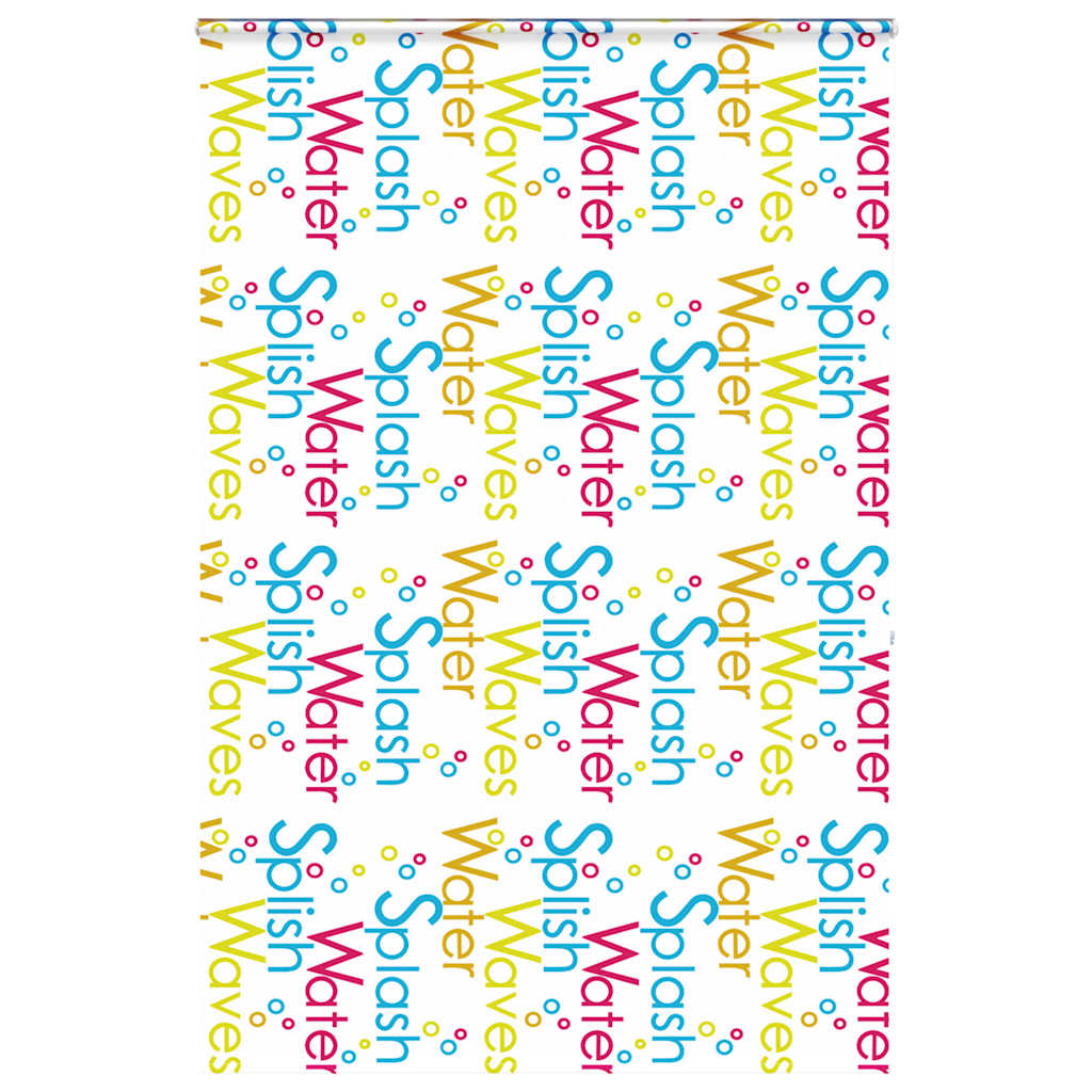 Bruserullegardin med kassette 150 × 240 cm - stofbredde 146 cm, PEVA, “Splash/Water/Waves”