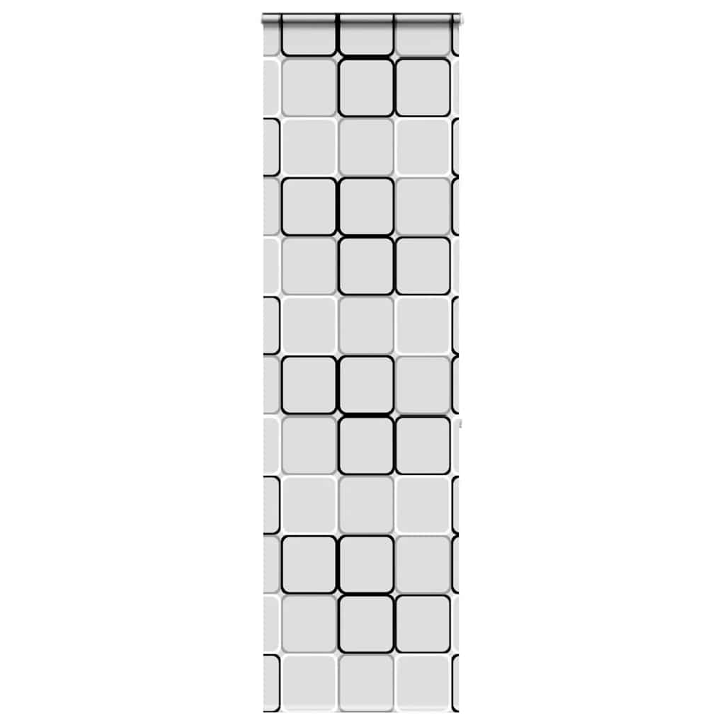 Bruserullegardin med kassette 70×240 cm - stofbredde 66 cm, firkantet mønster