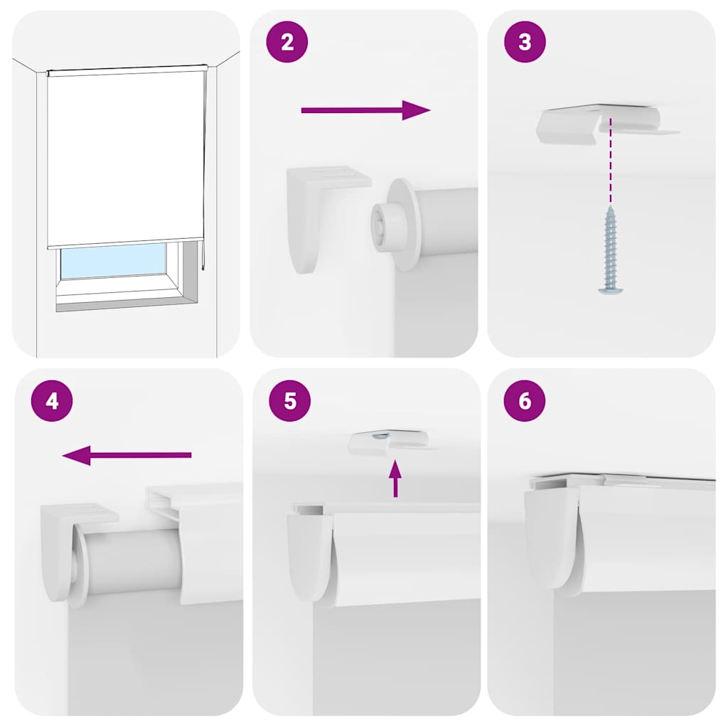 Bruserullegardin med kassette 70x240 cm Stofbredde 66 cm