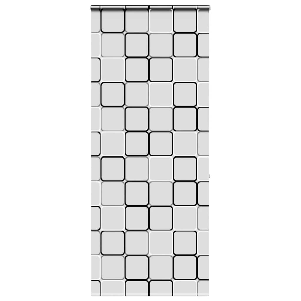 Bruserullegardin med kassette 100×240 cm - stofbredde 96 cm, firkantet mønster