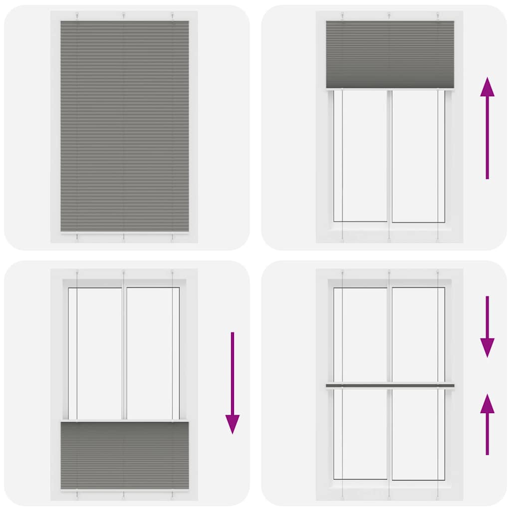 Plisségardin Antracit 120x200 cm Stofbredde 119,4 cm Polyester