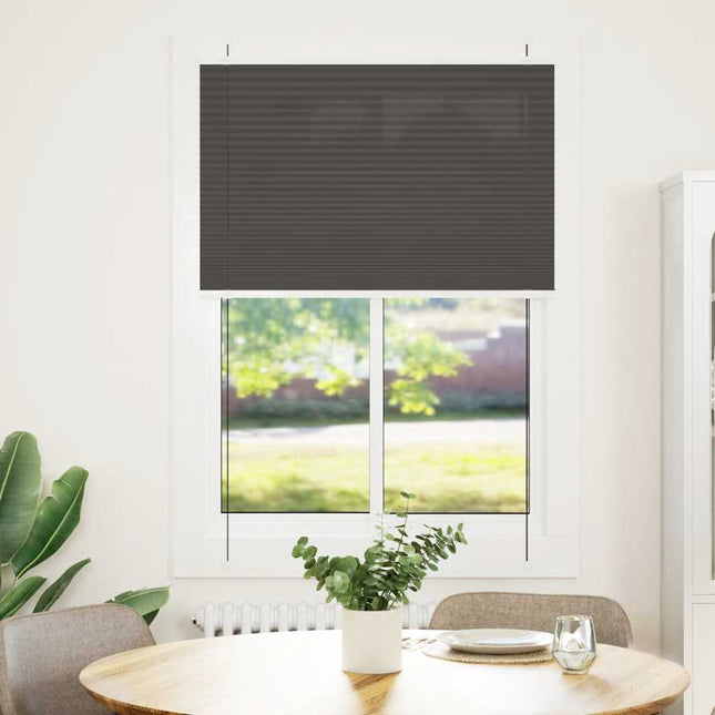 Plisségardin Sort 95x100 cm Stofbredde 94,4 cm Polyester