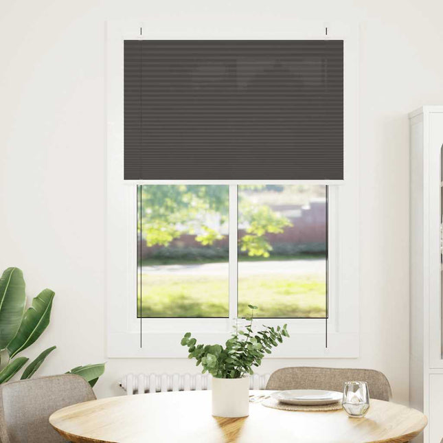 Plisségardin Sort 100x100 cm Stofbredde 99,4 cm Polyester