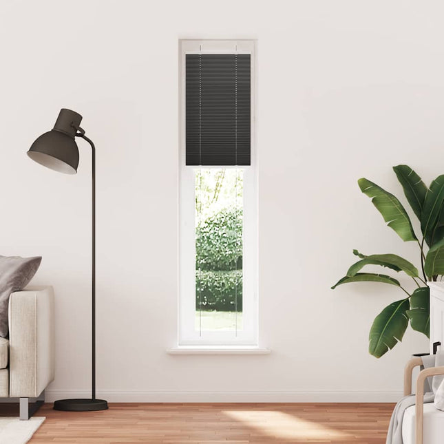 Plisségardin Sort 45x200 cm Stofbredde 44,4 cm Polyester