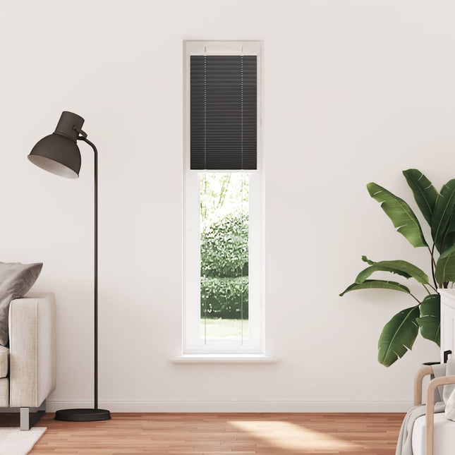 Plisségardin Sort 50x200 cm Stofbredde 49,4 cm Polyester