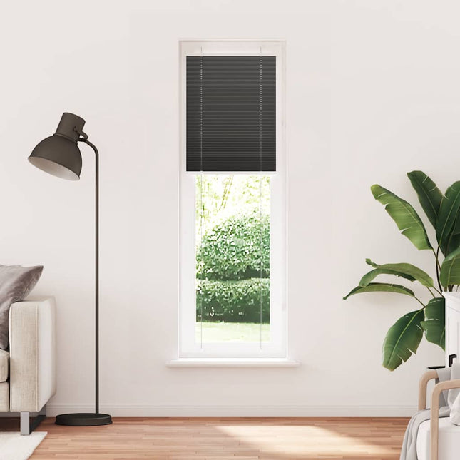 Plisségardin Sort 60x200 cm Stofbredde 59,4 cm Polyester