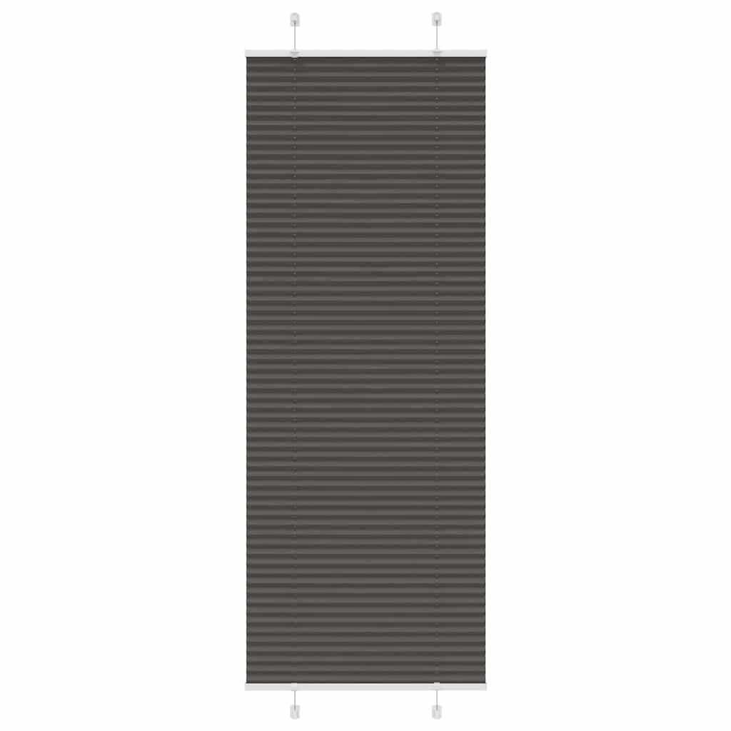 Plisségardin Sort 80x200 cm Stofbredde 79,4 cm Polyester