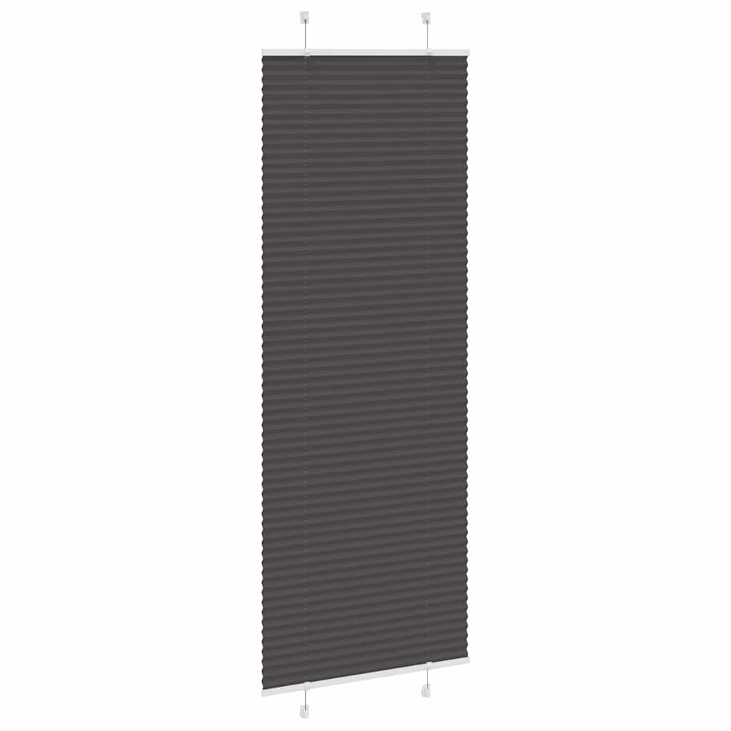 Plisségardin Sort 80x200 cm Stofbredde 79,4 cm Polyester