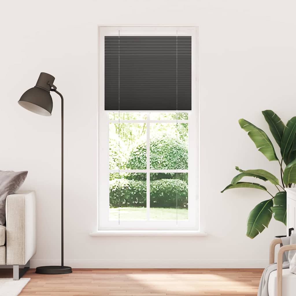 Plisségardin Sort 100x200 cm Stofbredde 99,4 cm Polyester