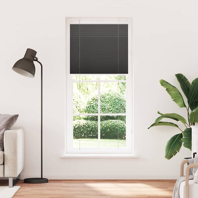 Plisségardin Sort 100x200 cm Stofbredde 99,4 cm Polyester