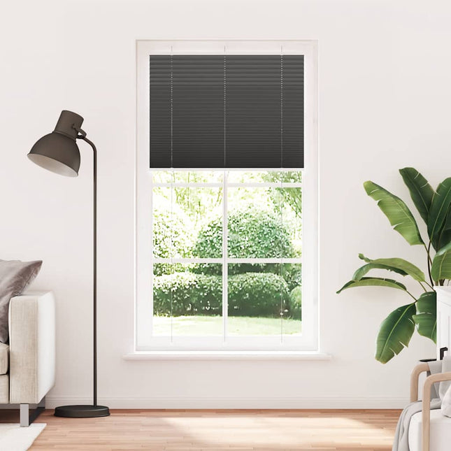 Plisségardin Sort 105x200 cm Stofbredde 104,4 cm Polyester