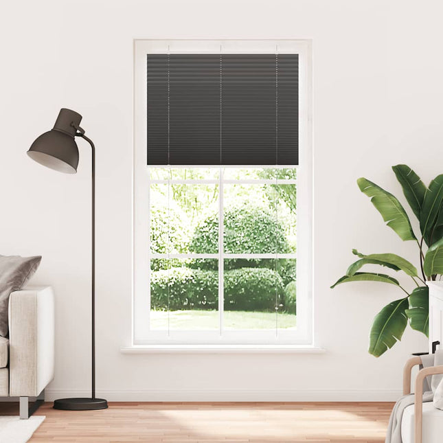 Plisségardin Sort 110x200 cm Stofbredde 109,4 cm Polyester